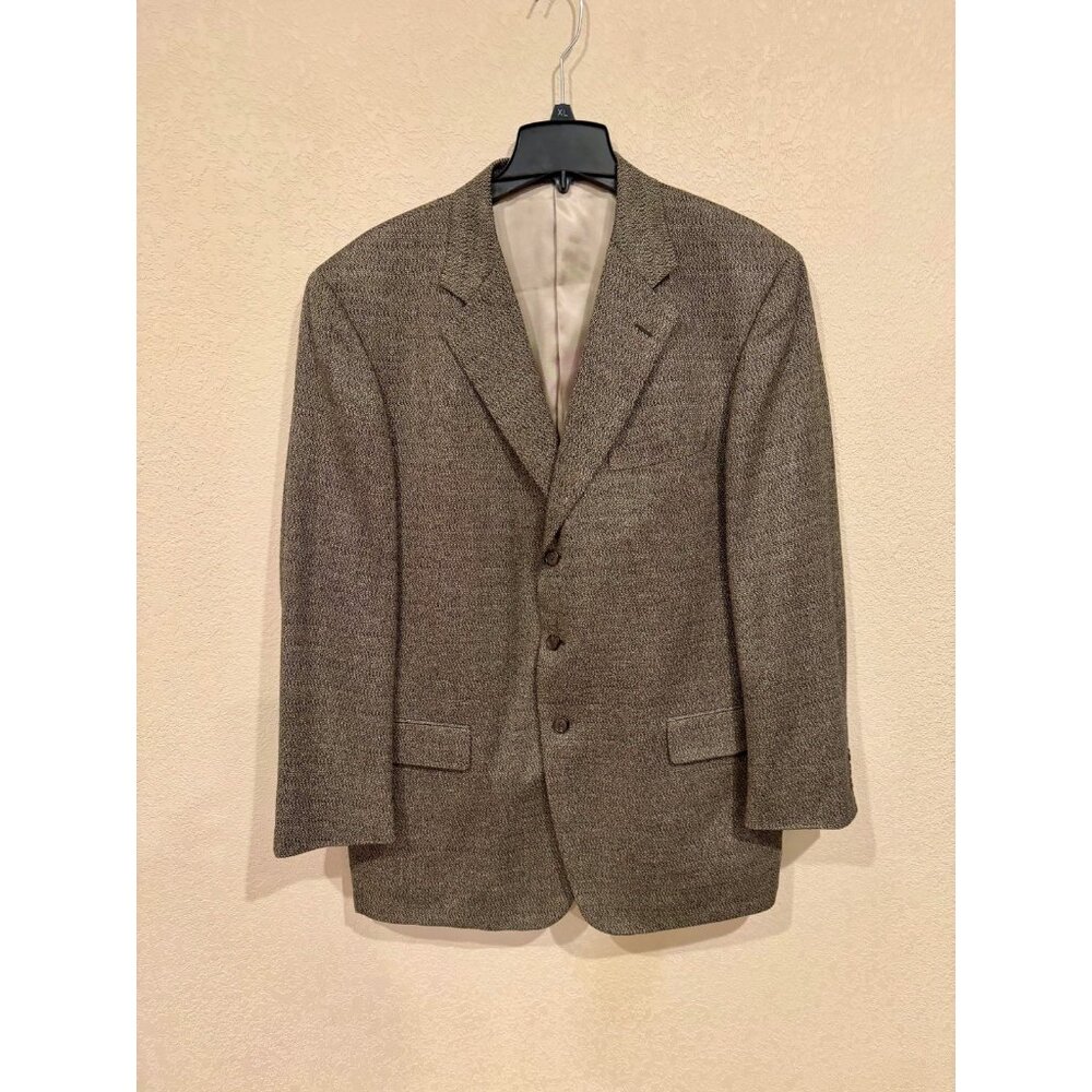 GIVENCHY MONSIEUR Wool Silk Blazer Sport Coat 46 LONG Mens Tweed Luxury Designer - Picture 2 of 8